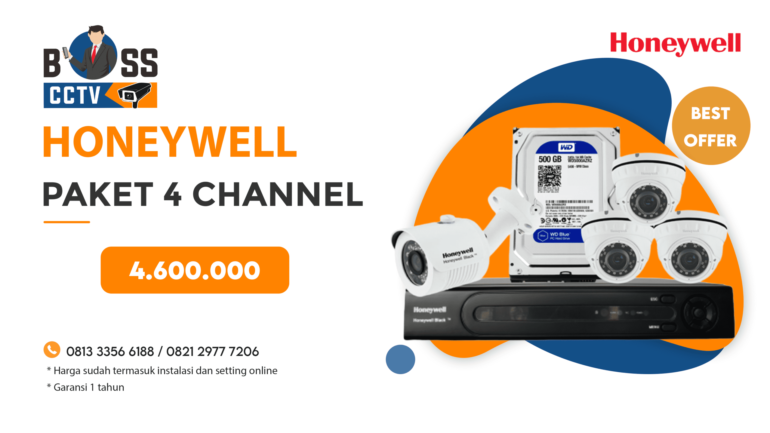 Paket CCTV Honeywell 4 ch