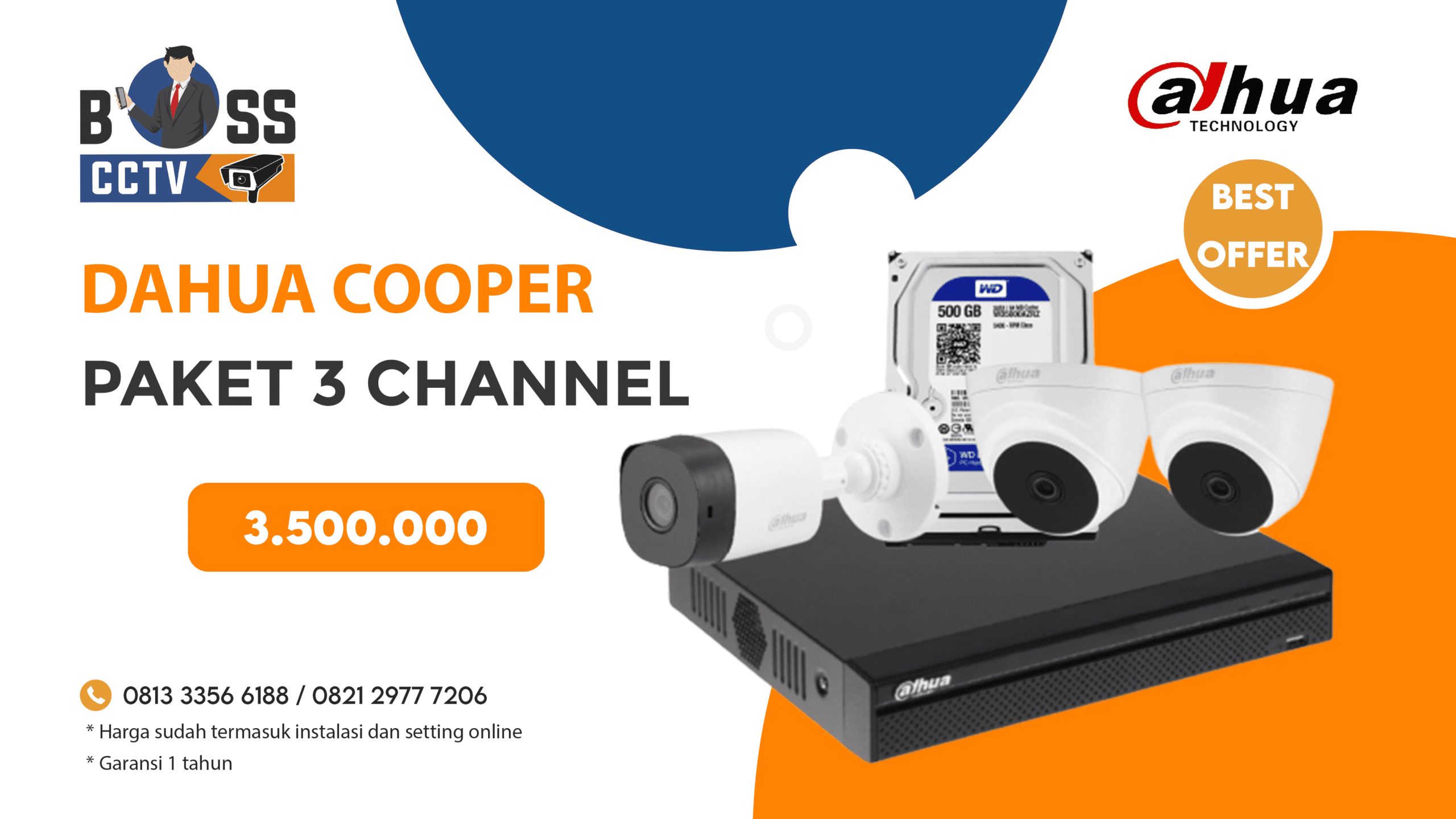 PAKET CCTV DAHUA COOPER 3 CH
