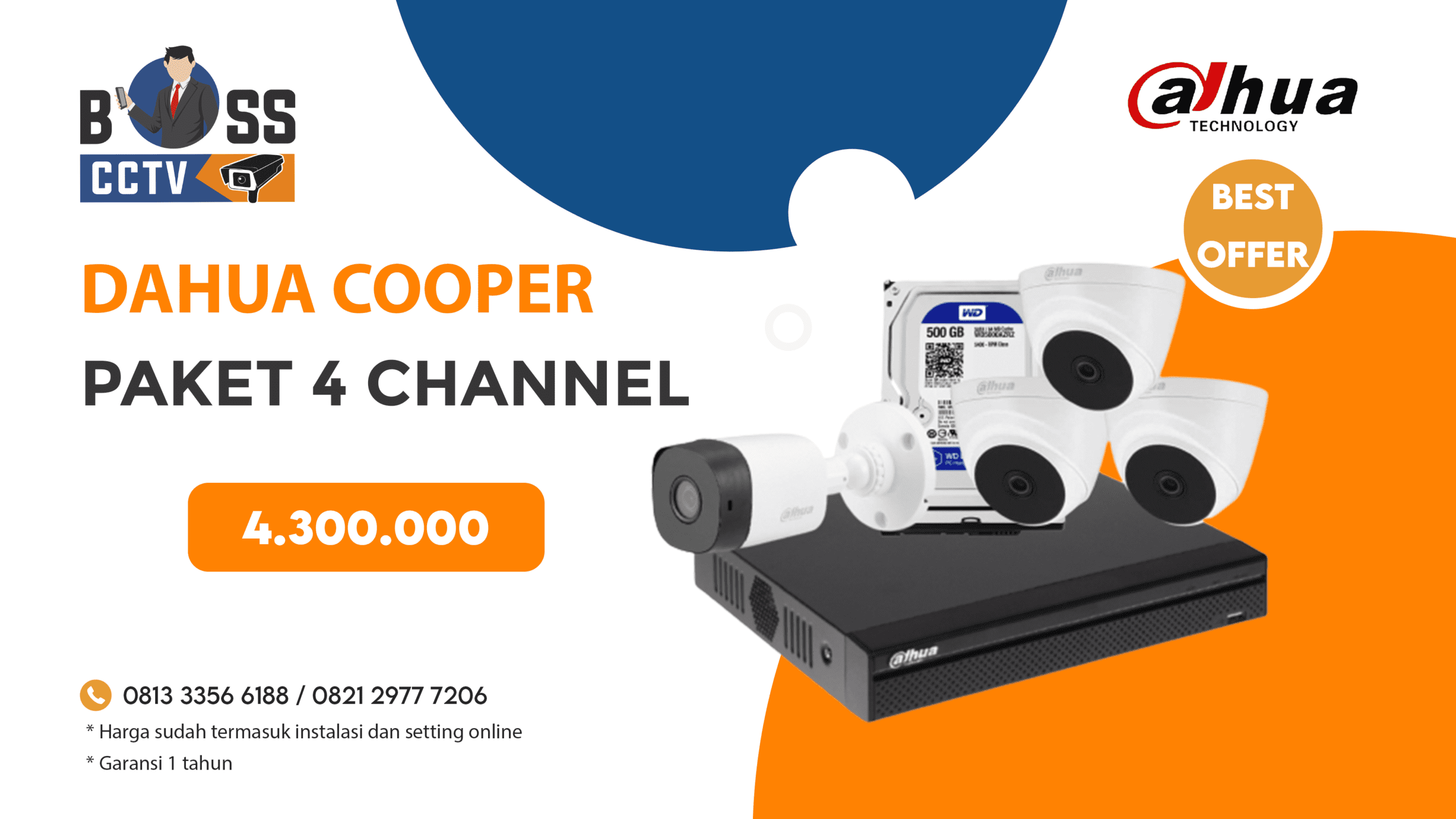 Paket CCTV DAHUA COOPER 4 CH