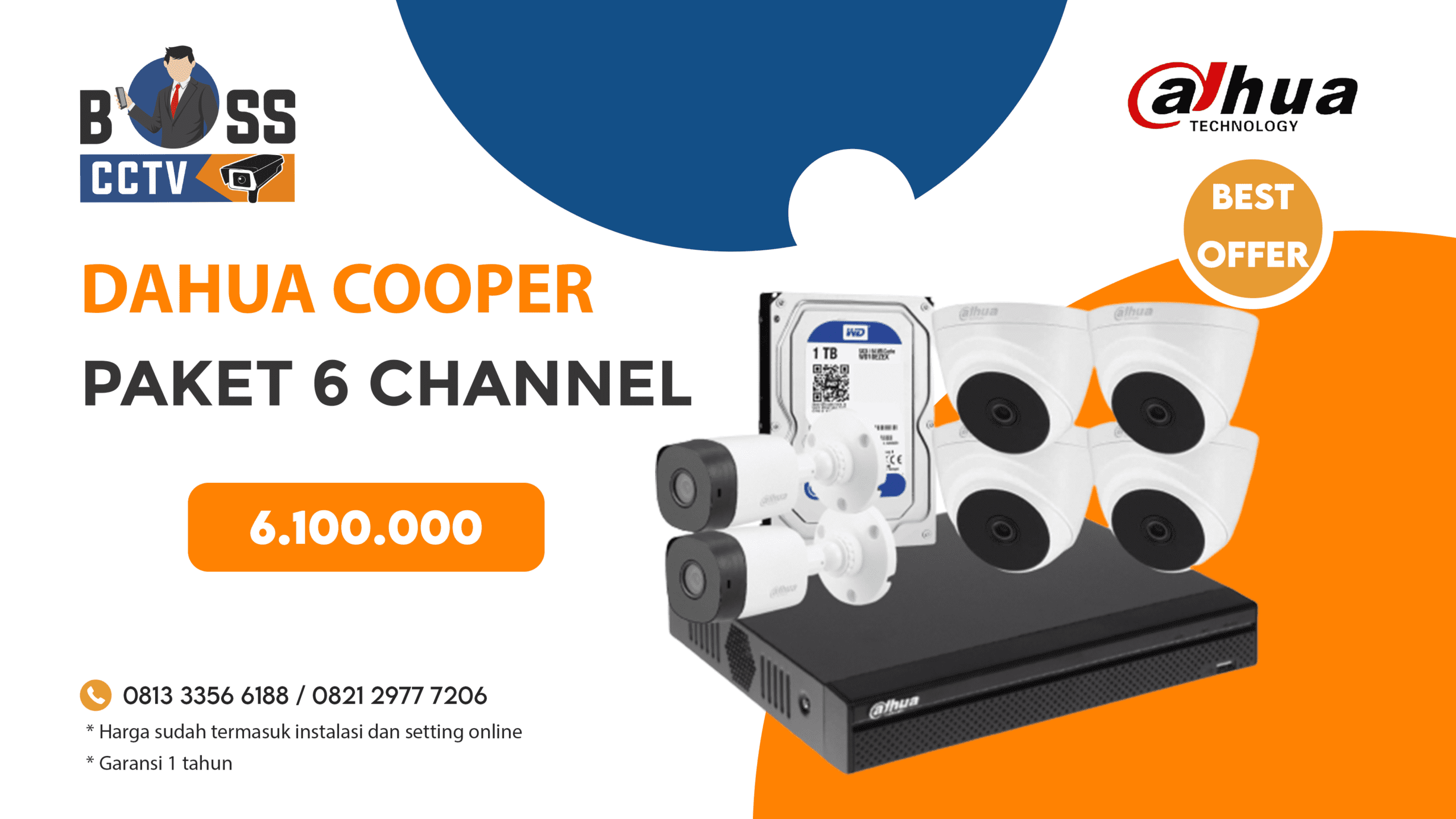 PAKET CCTV DAHUA COOPER 6 CH