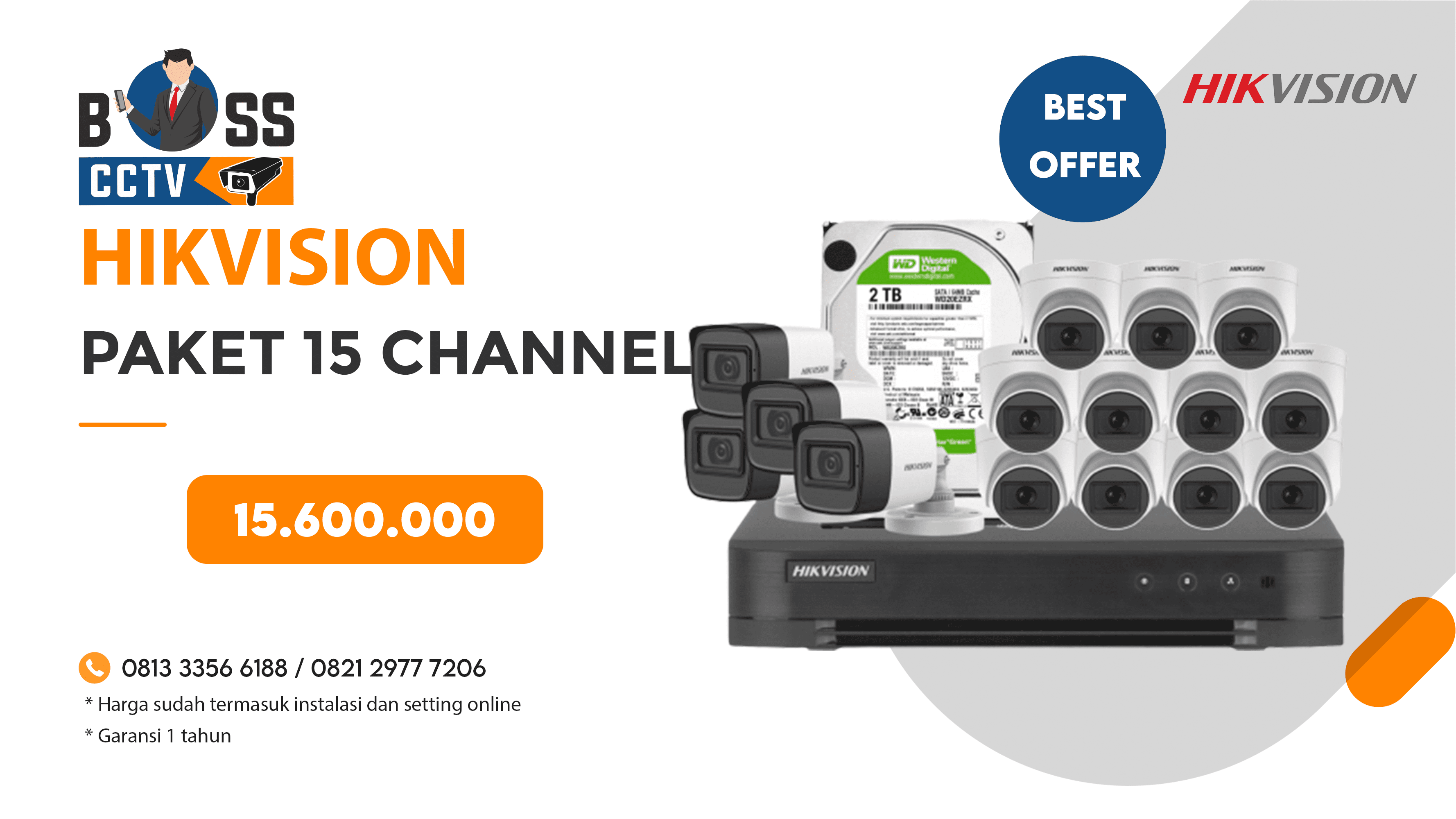 Paket CCTV HIKVISION 15 CH