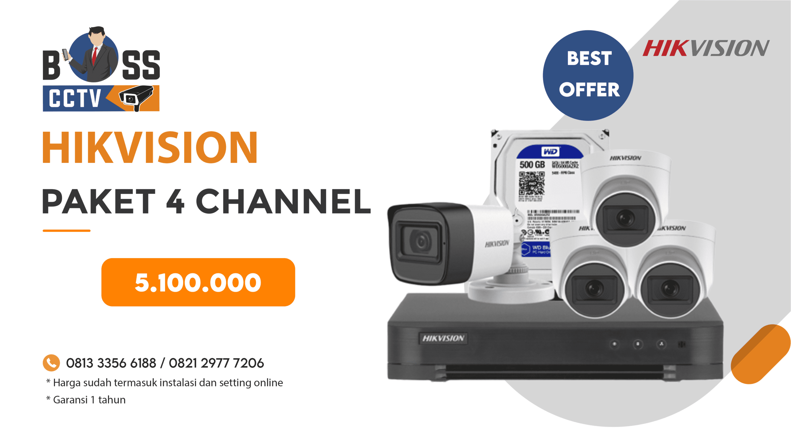 Paket CCTV HIKVISION 4 CH