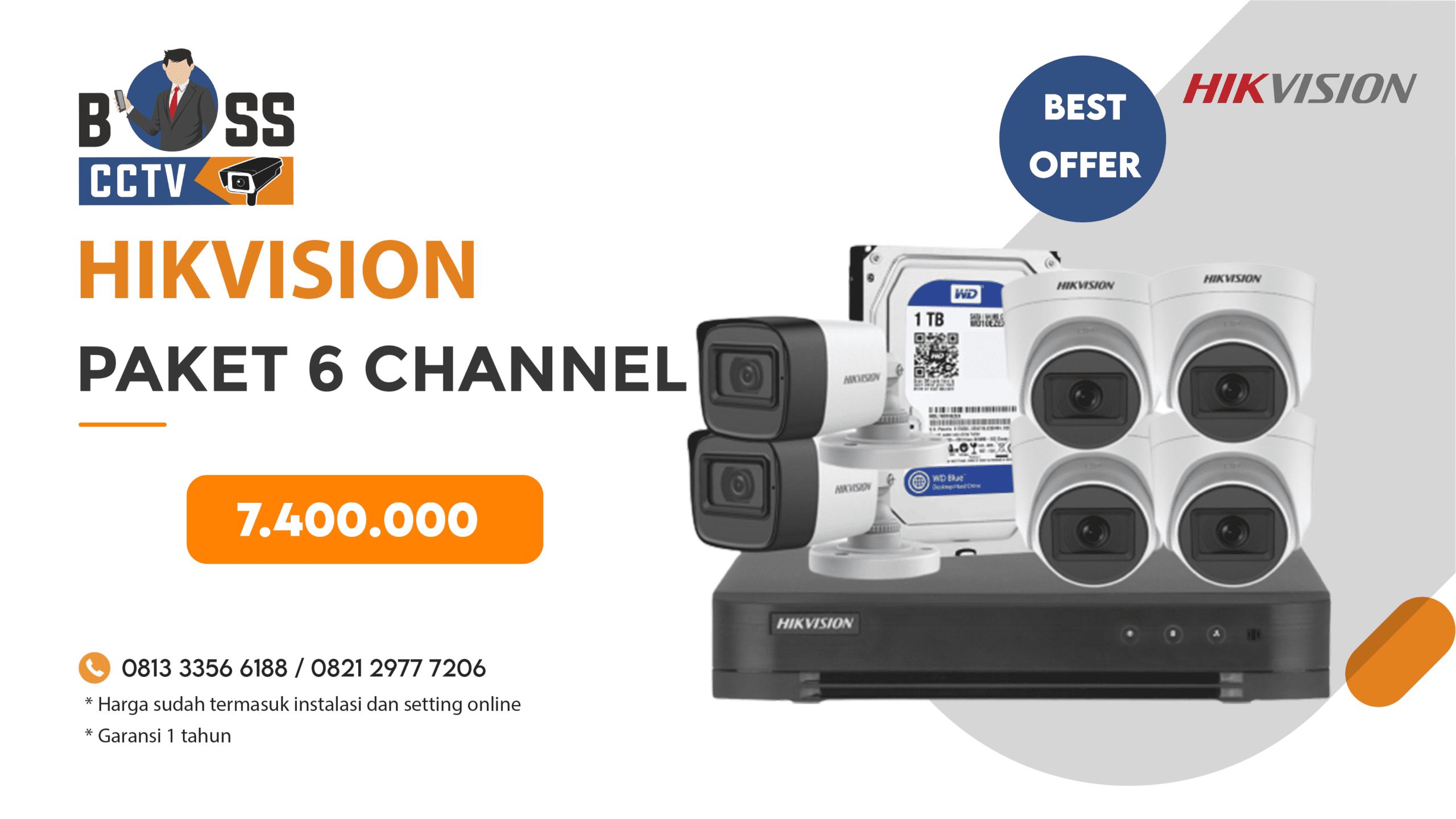 Paket CCTV Hikvision 6 CH