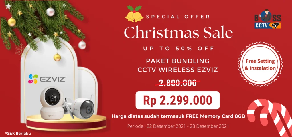 Special Offer Christmas Sale! Pasang CCTV Wireless Murah Free Instalasi dan Setting Online!
