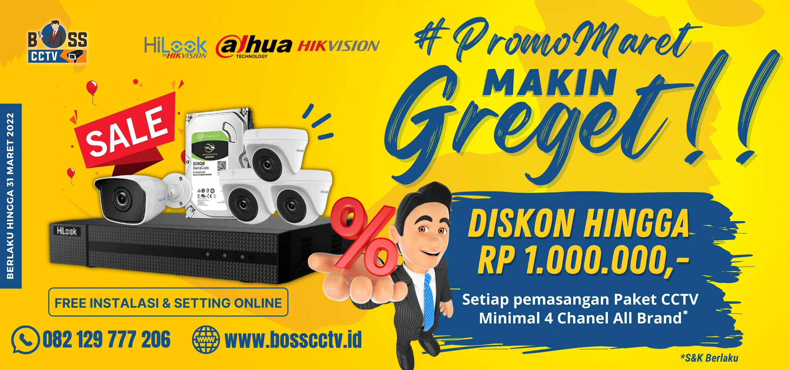 BULAN MARET MAKIN GREGEETT!! Pasang CCTV Potongan Harga Hingga Rp 1 Jutaan!!