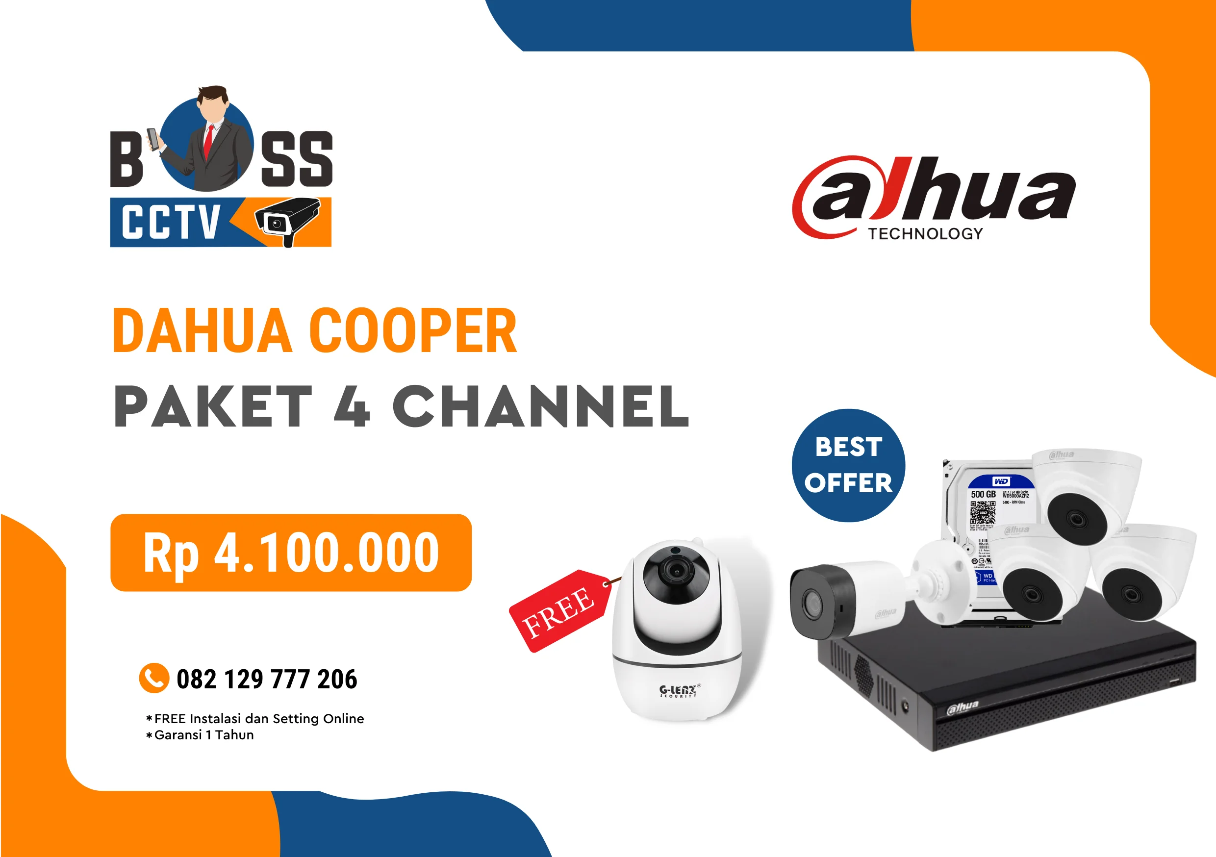 Paket CCTV Dahua Cooper 4 Titik BOSS CTV
