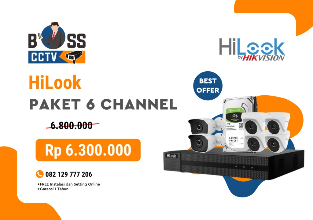 paket cctv hilook 6 kamera